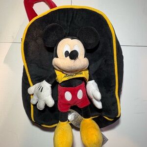 Disney Mickey Mouse Plush Backpack - Black, Red, and Yellow